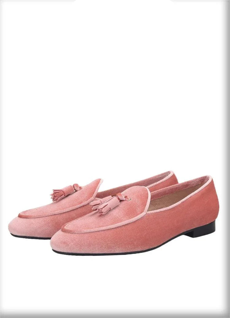 Velvet Men Loafers With Tassels - Men Shoes -Guocali