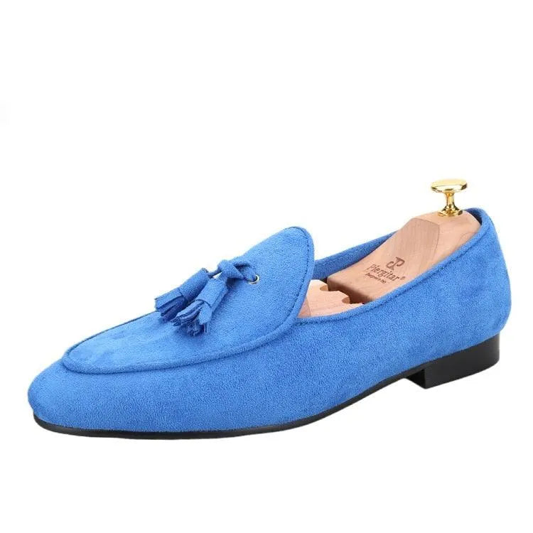 Velvet Tassel Casual Men Loafers - Men Shoes -Guocali