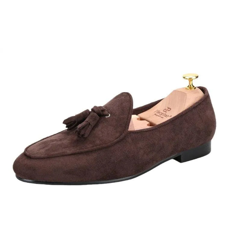 Velvet Tassel Casual Men Loafers - Men Shoes -Guocali