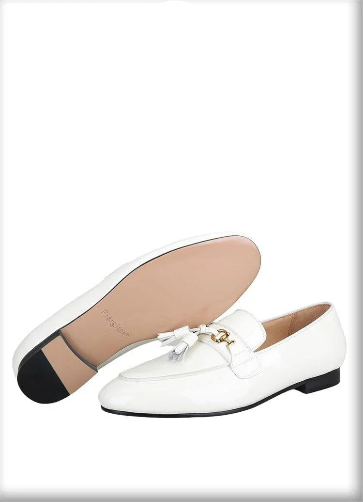 White Patent Leather Men Loafers - Men Shoes -Guocali