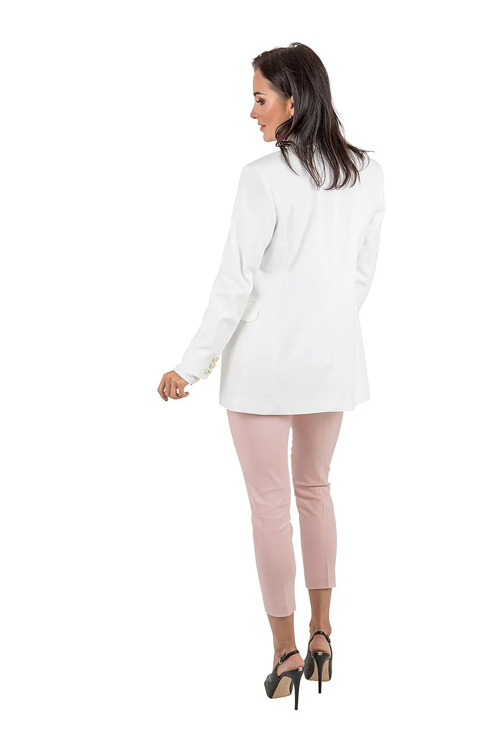 Women Blazer - Stretchable - Button - Beige -Guocali