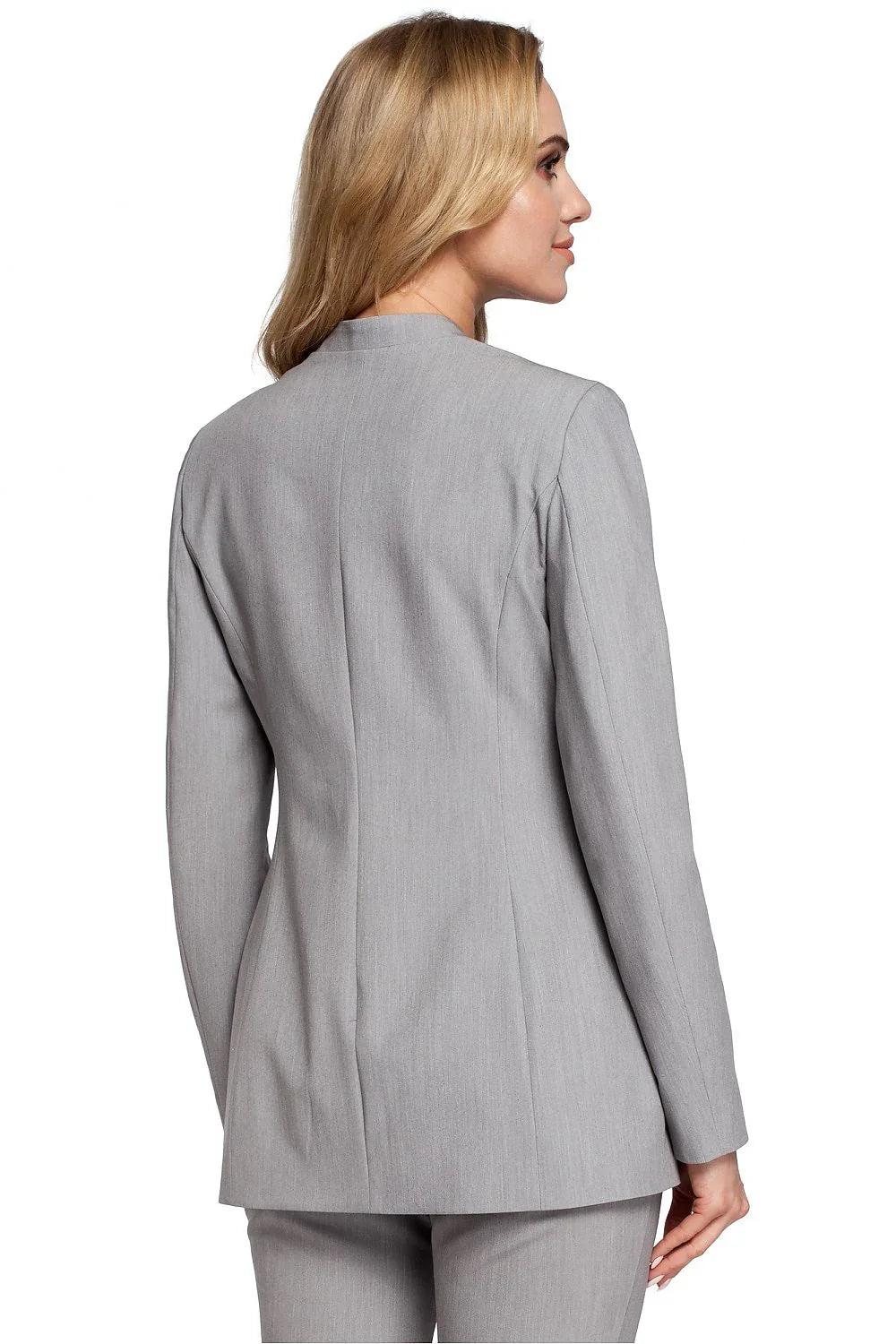 Women Blazer - Stretchable - Button - Gray -Guocali