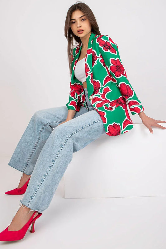Women Blazer - Stretchable - Button - Green, Red, White -Guocali
