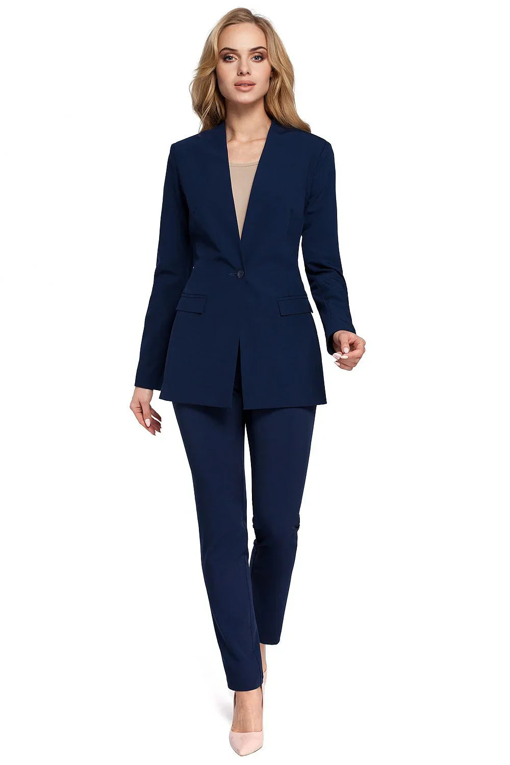 Women Blazer - Stretchable - Button - Navy -Guocali