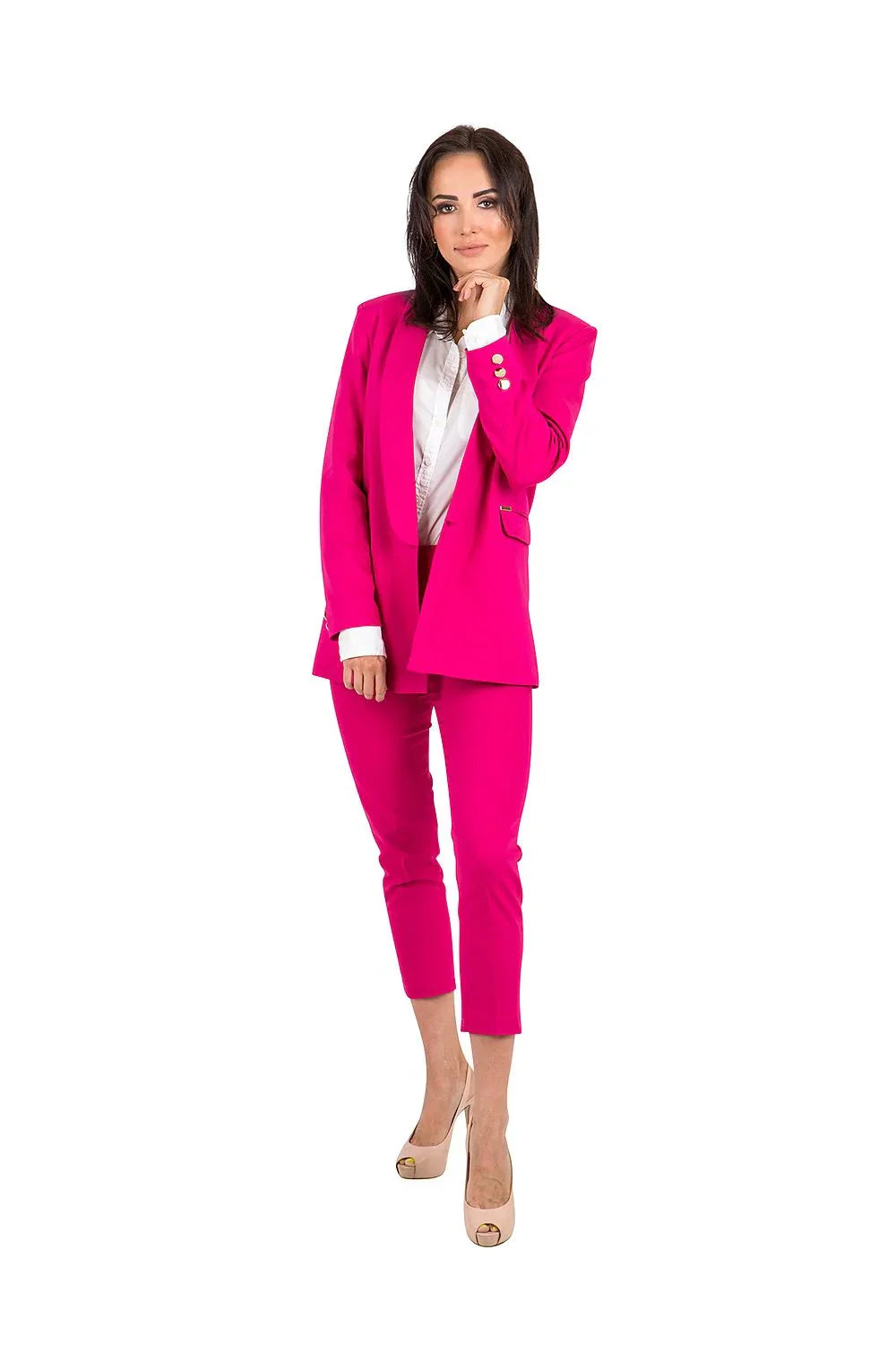 Women Blazer - Stretchable - Button - Pink -Guocali