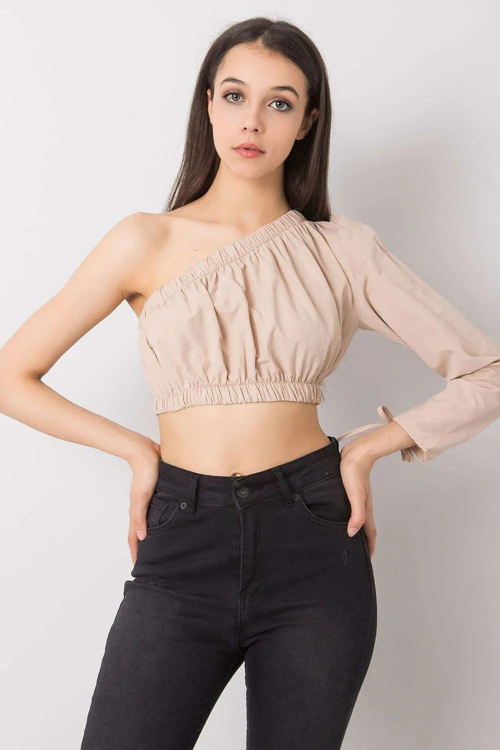 Women Blouse – Breathable – Off-Shoulder - Beige -Guocali