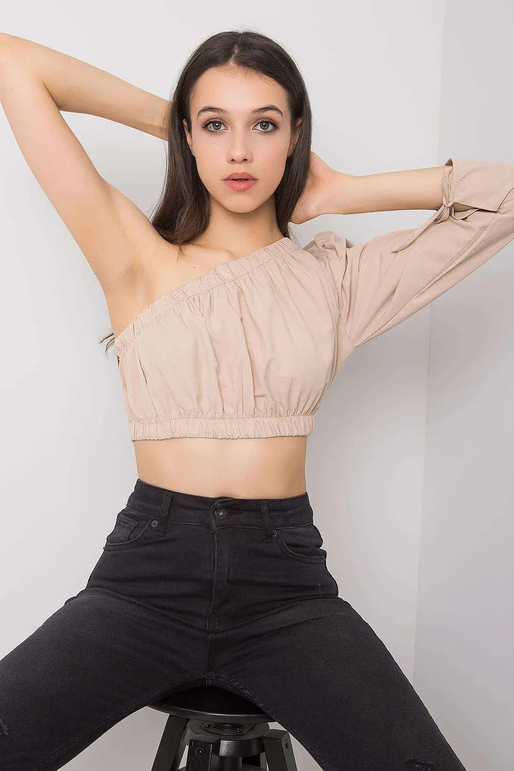 Women Blouse – Breathable – Off-Shoulder - Beige -Guocali