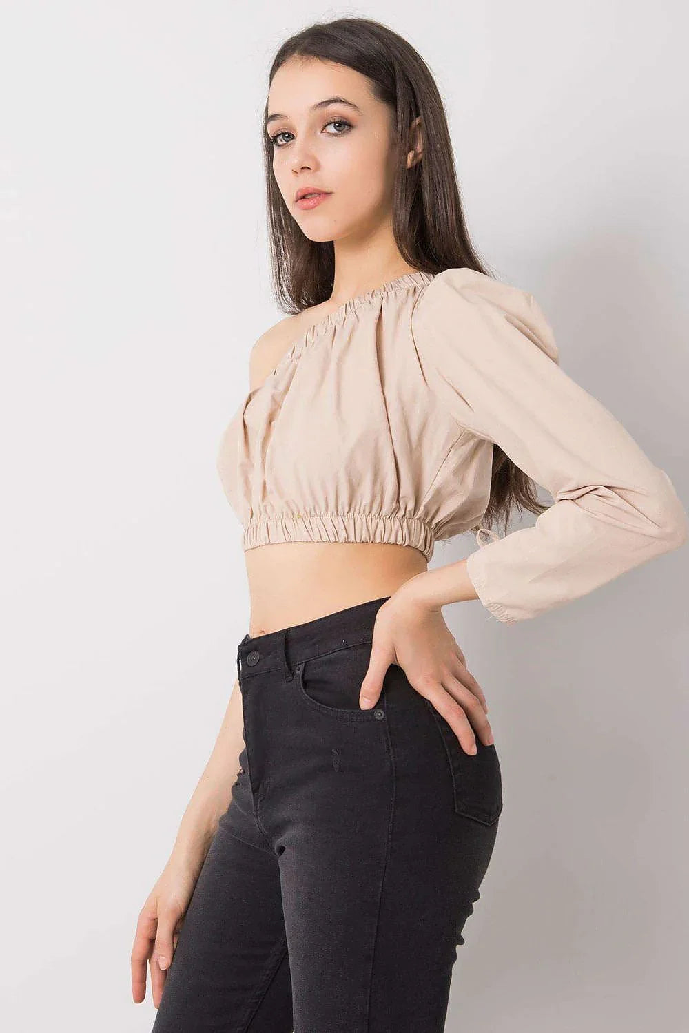 Women Blouse – Breathable – Off-Shoulder - Beige -Guocali