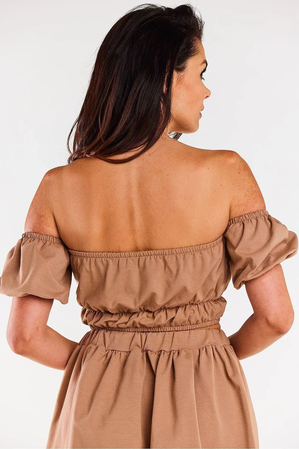 Women Blouse – Stretchable – Off-Shoulder - Beige -Guocali