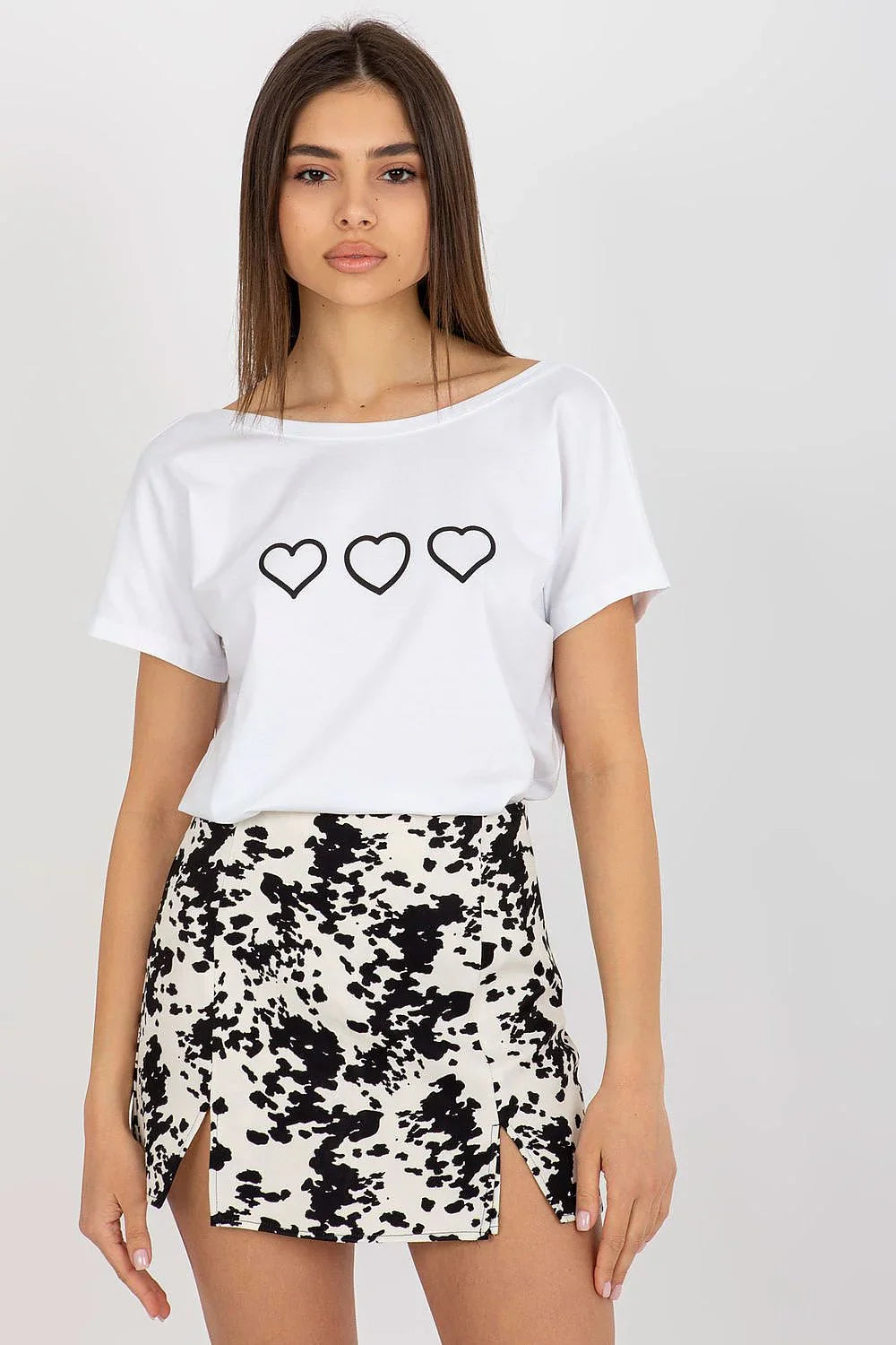 Women Boat-Neck Short-Sleeves T-Shirt – Stretchable - White, Black -Guocali