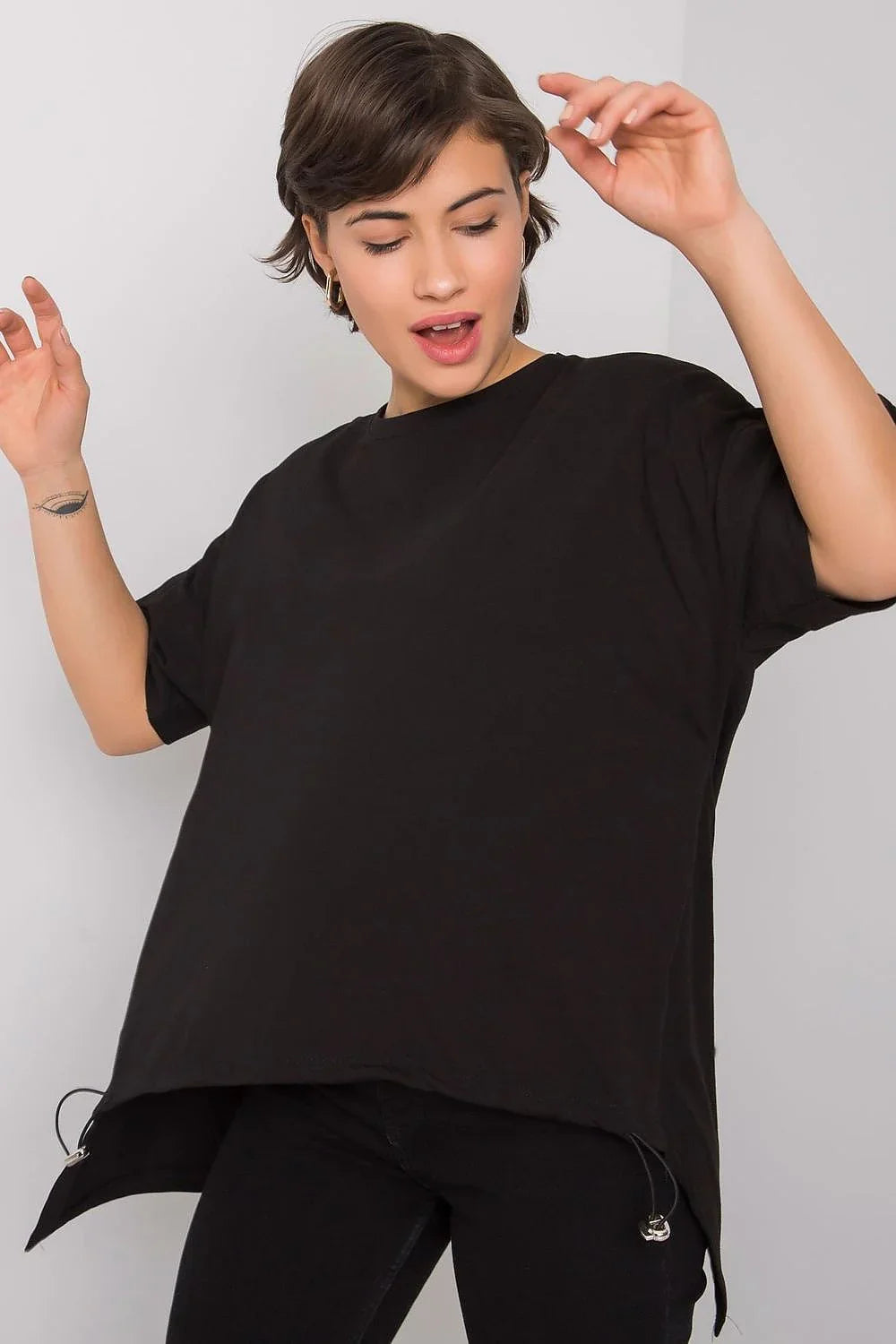 Women Crew-Neck Short-Sleeves T-Shirt – Breathable - Black -Guocali