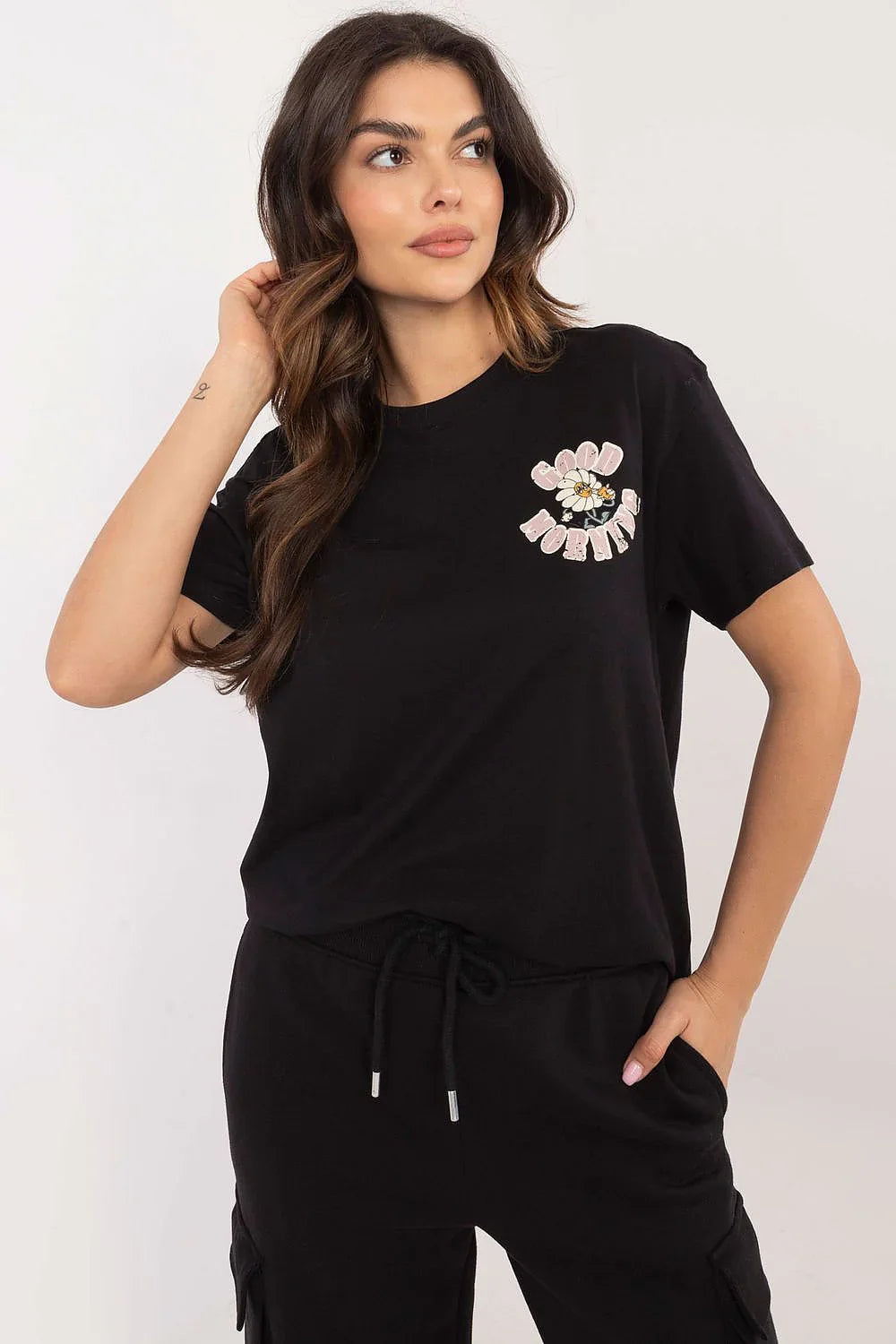 Women Crew-Neck Short-Sleeves T-Shirt – Breathable - Black, Multicolor -Guocali