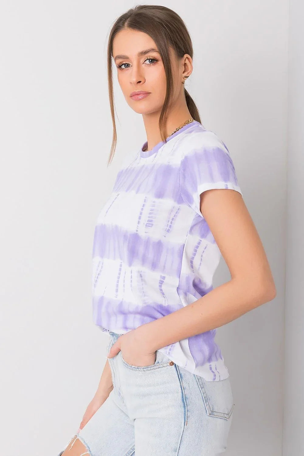 Women Crew-Neck Short-Sleeves T-Shirt – Breathable - Purple, White -Guocali