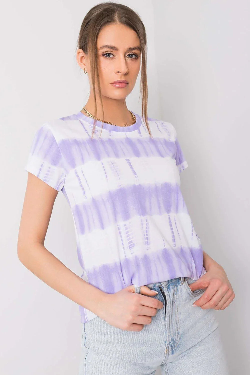 Women Crew-Neck Short-Sleeves T-Shirt – Breathable - Purple, White -Guocali