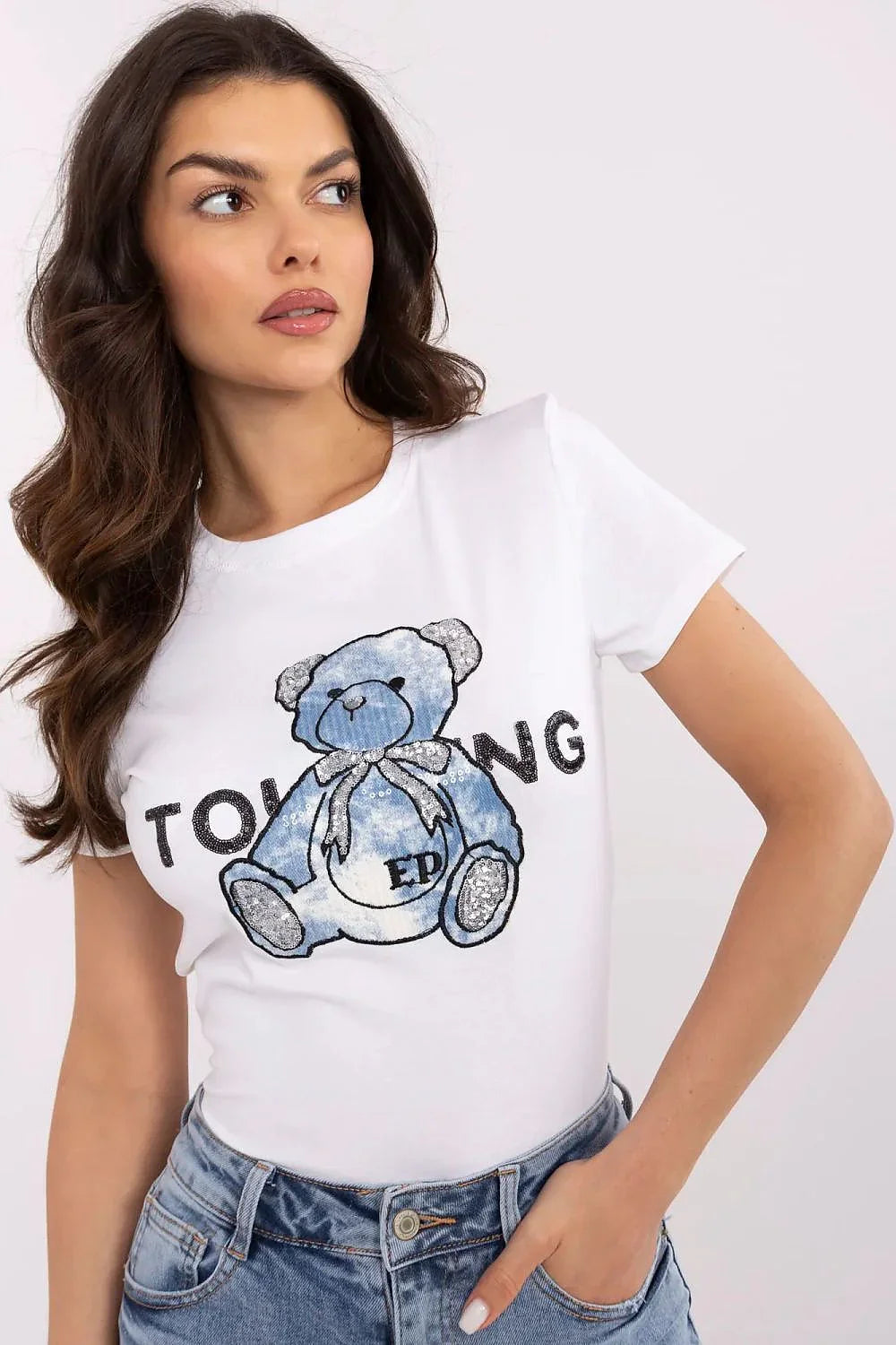 Women Crew-Neck Short-Sleeves T-Shirt – Stretchable - White, Blue, Black, Gray -Guocali