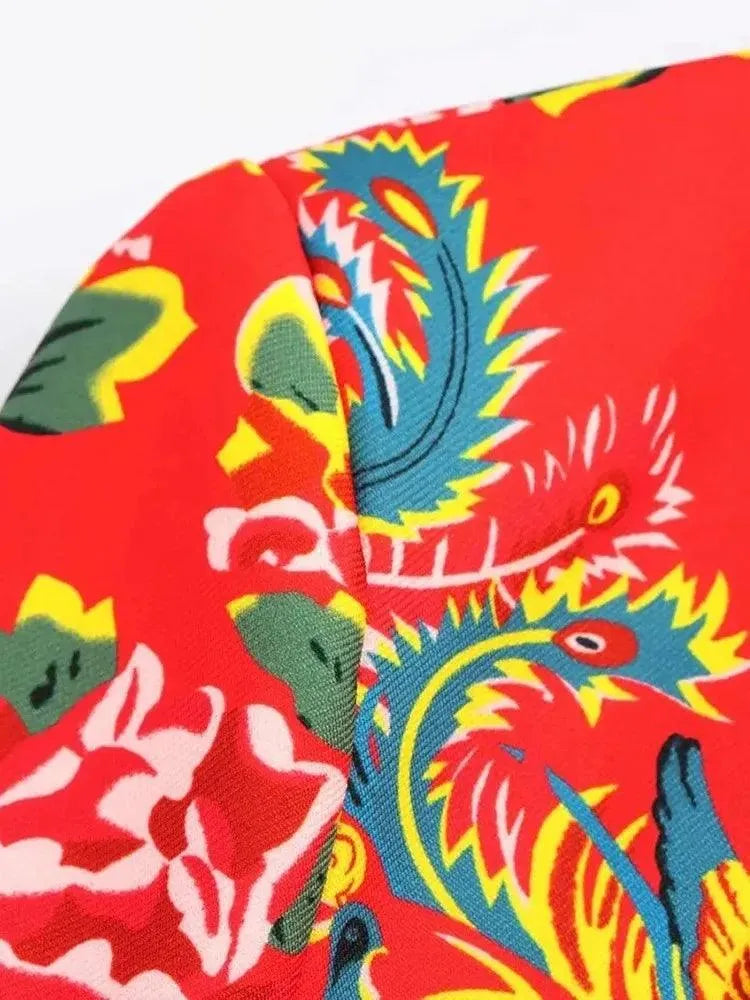 Women Pant Suit - Flower Embellished Trouser Suit -Guocali