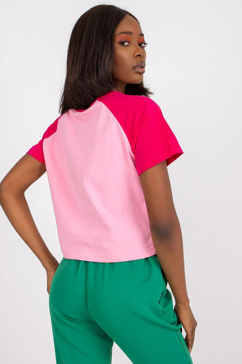 Women Raglan-Sleeve T-Shirt – Stretchable - Pink, Red -Guocali