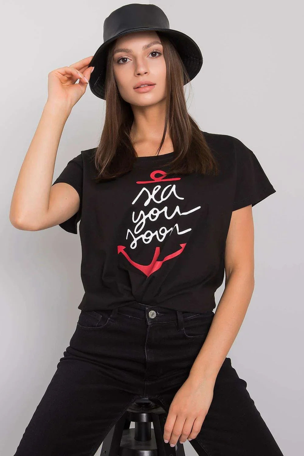 Women Round-Neck Short-Sleeves T-Shirt – Breathable - Black, Red, White -Guocali