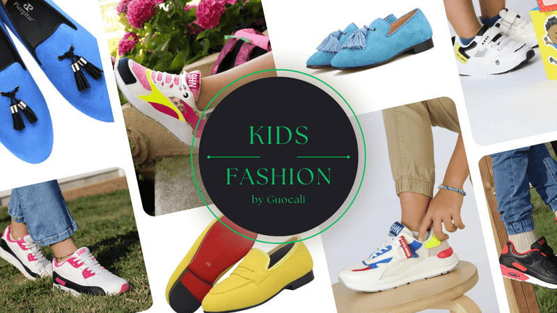 Kids stylish loafers and sneakers by Guocali, colorful children's luxury fashion shoes