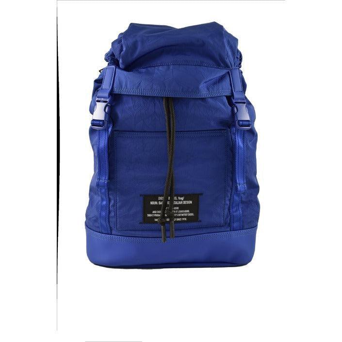 Men's blue designer backpack with front pocket, luxury leather bag from GUOCALI Paris