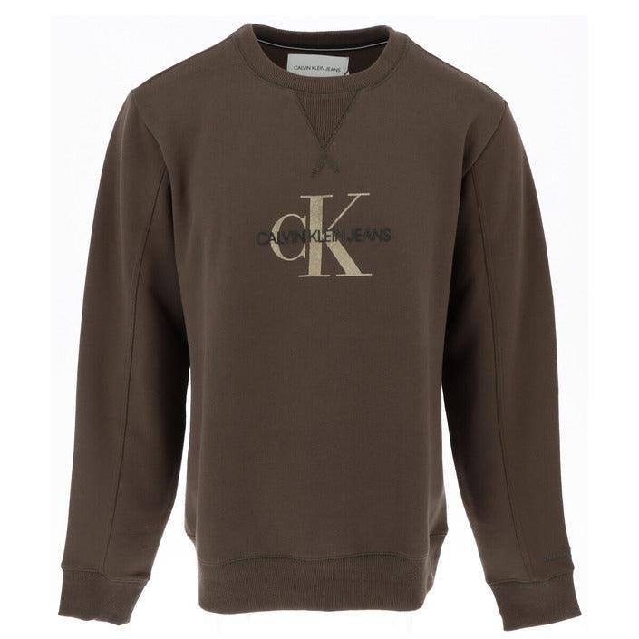 Men's brown Calvin Klein sweatshirt with CK logo, luxury streetwear by GUOCALI