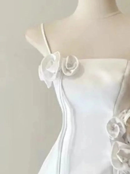 3D Flower Waist Camisole Short Party Dress -Guocali