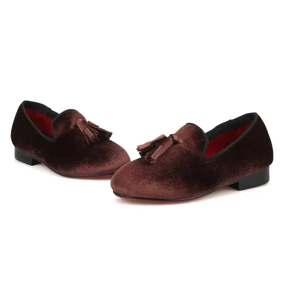 Kids Casual Tassel Dress Loafers - Slip-On Flat Slip-On Shoes