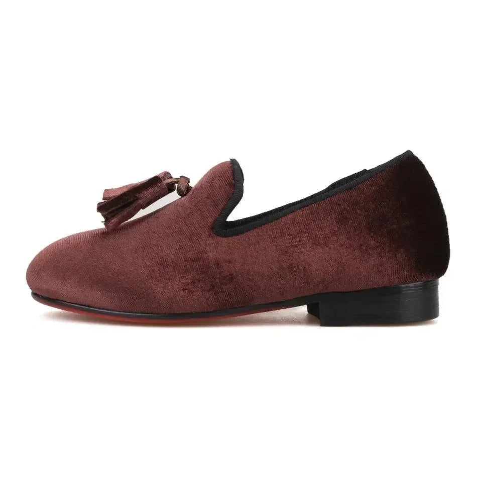 Kids Casual Tassel Dress Loafers - Slip-On Flat Slip-On Shoes