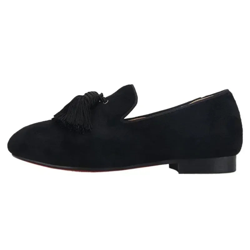 Kids Tassel Dress Loafers - Slip-On Flat Formal Dress Shoes