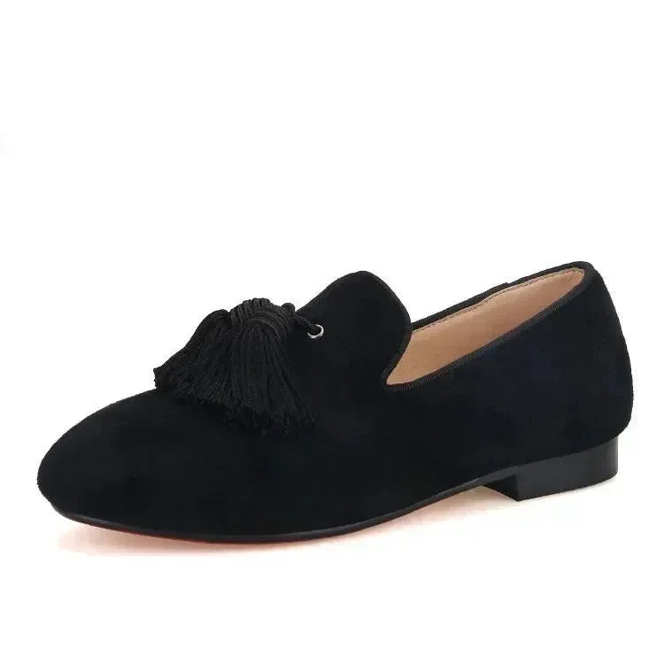 Kids Tassel Dress Loafers - Slip-On Flat Formal Dress Shoes