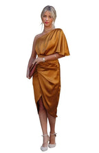 Sexy One Sleeve Irregular Pleated Party Dress