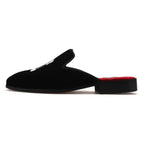 Unisex Velvet Chess Embroidery Slip-On Loafers