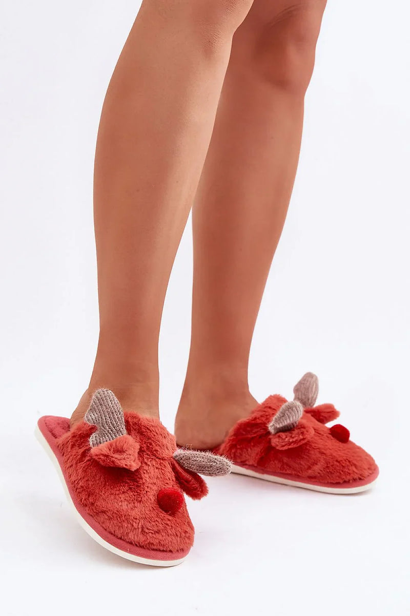 Women Animal Print Winter Slippers