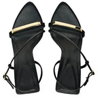 Women Black Ankle Strap Kitten Heels