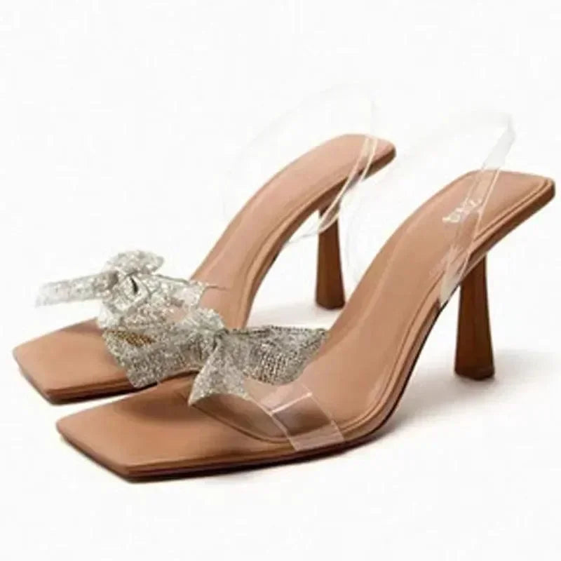 Women Bow Tie Block Heel Summer Sandals