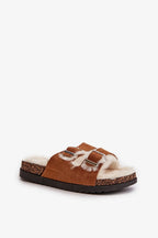 Women Buckle Platform Lounge Slippers