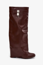 Women Buskin Boots - High Wedge Shoes