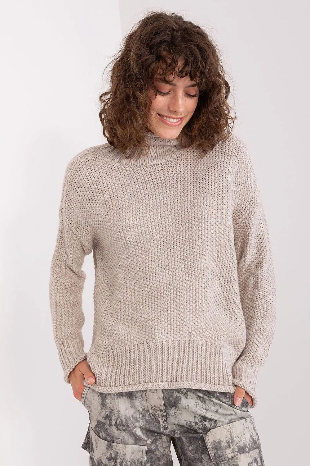 Women Classic Solid Turtleneck Sweater