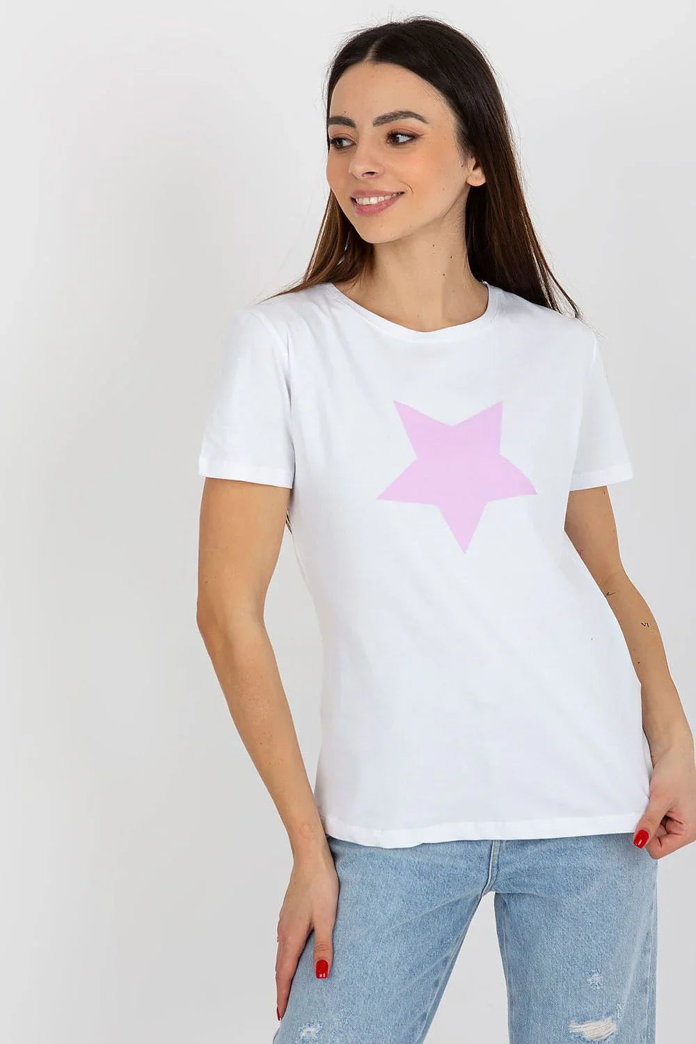 Women Crew-Neck Short-Sleeves T-Shirt – Stretchable, Pink