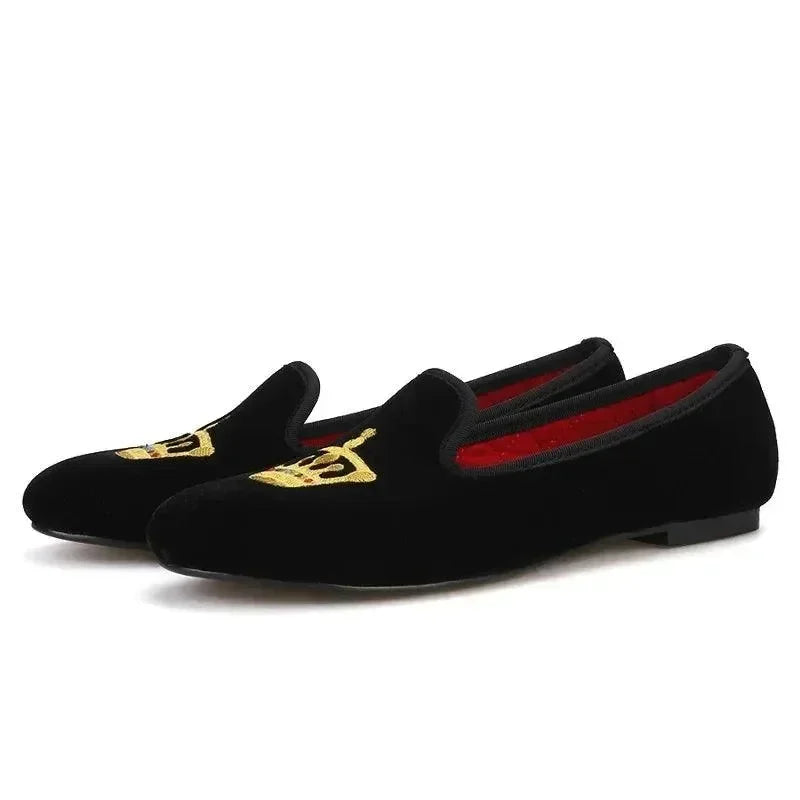 Women Dress Smoking Slipper Loafers - Slip-On Flat Shoes