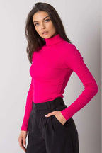 Women Fitted Cotton Turtleneck Sweater