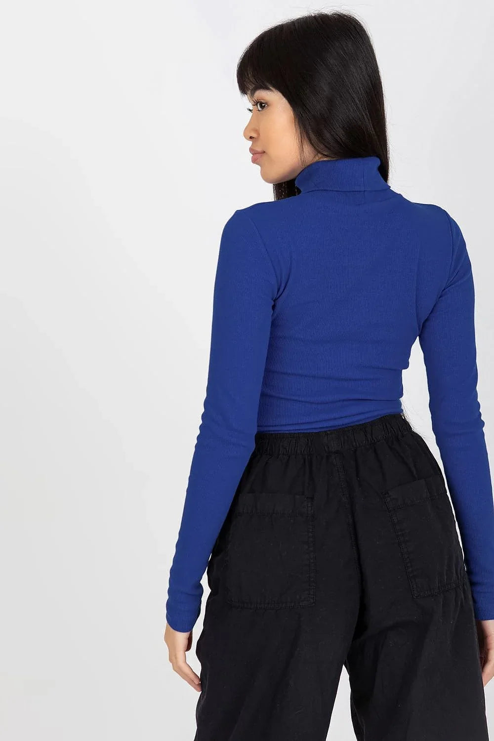 Women Fitted Cotton Turtleneck Sweater