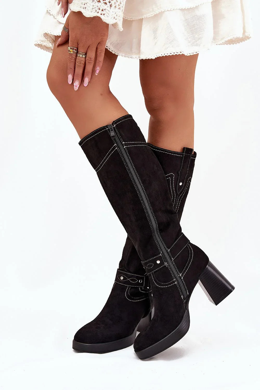Women Heel Boots - High Block Shoes