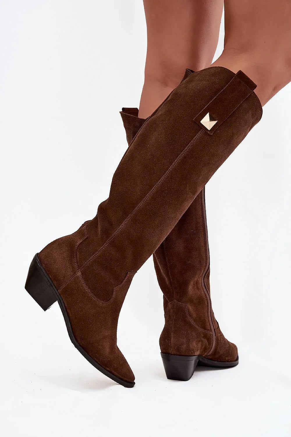 Women Heel Boots - Low Cuban Shoes