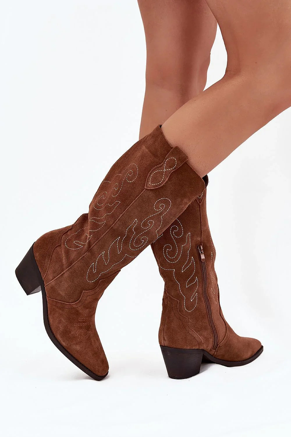 Women Heel Boots - Low Cuban Shoes