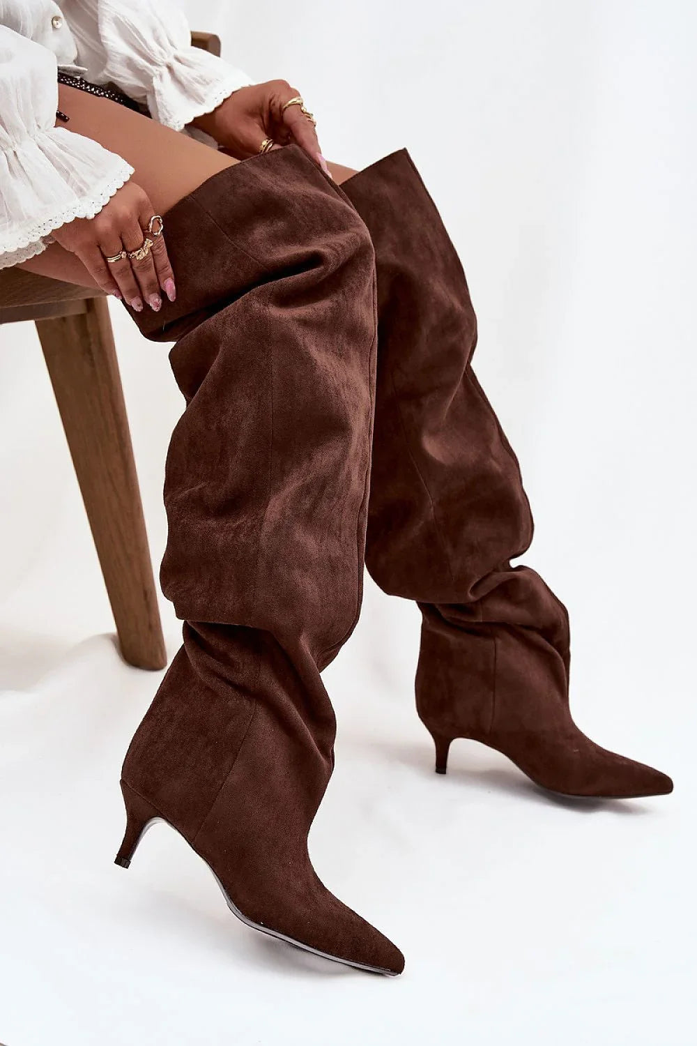 Women Heel Boots - Low Stiletto Shoes