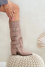 Women Heel Boots - Mid Block Shoes