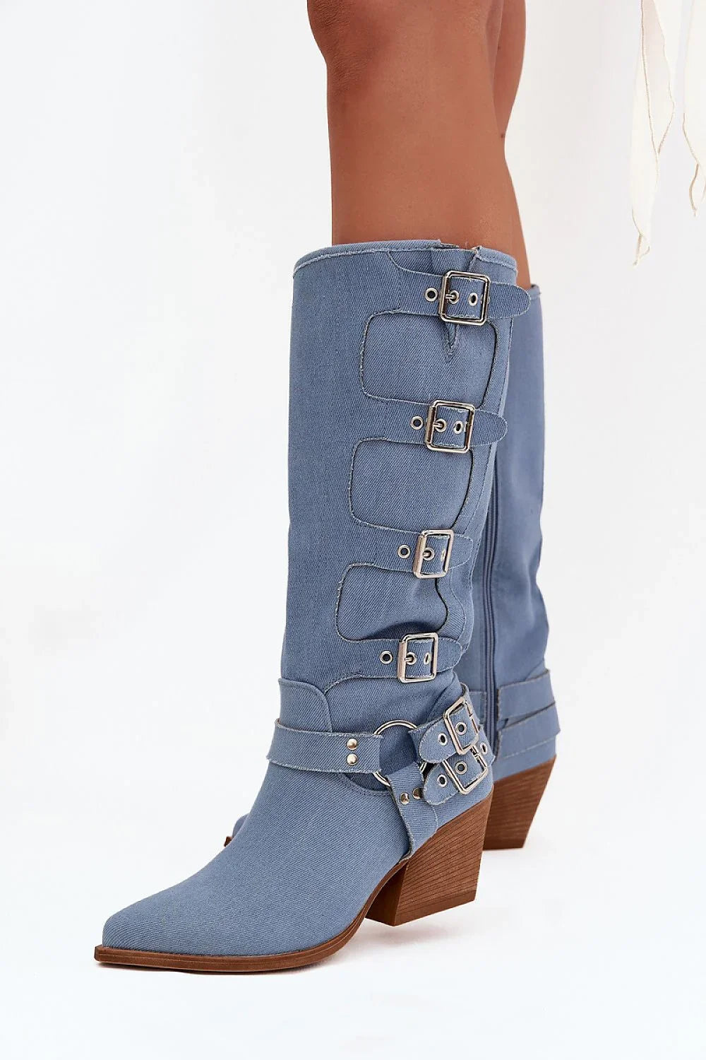 Women Heel Boots - Mid Block Shoes