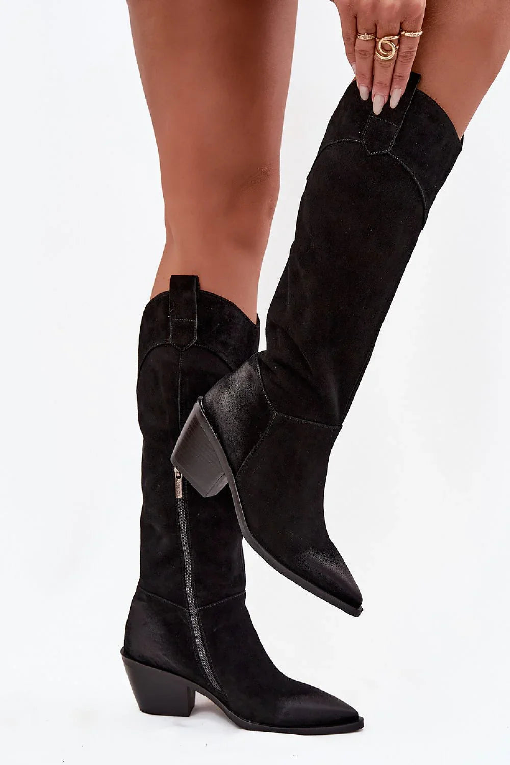 Women Heel Boots - Mid Block Shoes
