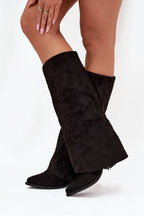 Women Heel Boots - Mid Block Shoes